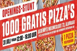 Woensdag 1000 gratis pizza's bij New York Pizza Alkmaar