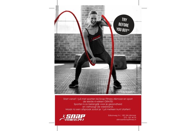 Eerste 4 weken GRATIS bij Snap Fitness Alkmaar