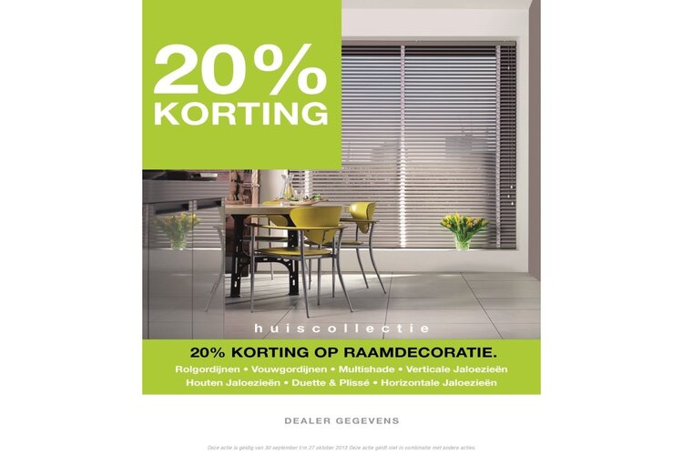 Tot eind februari 20% korting bij Annette&#39;s Gordijnen en Vloeren