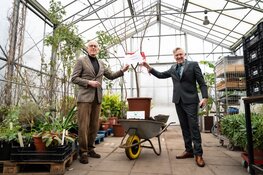 Overhandiging Vredesboom aan wethouder Verbruggen