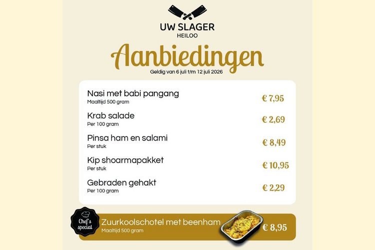 Weekaanbieding Uw Slager Heiloo