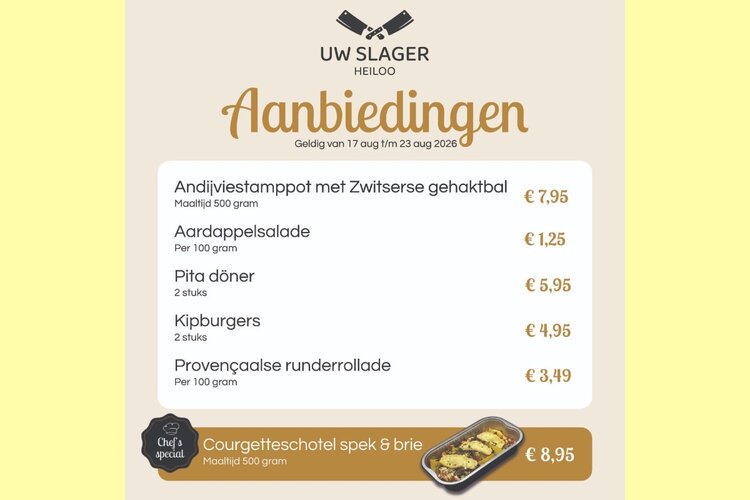 Weekaanbieding Uw Slager Heiloo