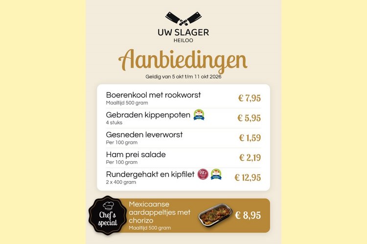 Weekaanbieding Uw Slager Heiloo