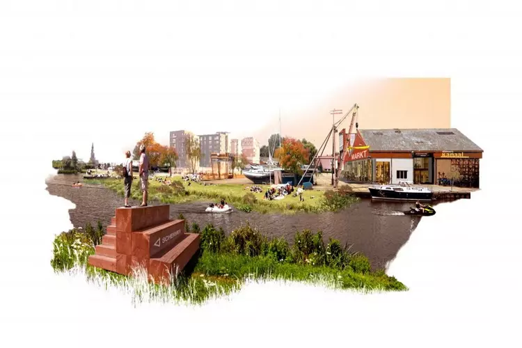 De oever van het Noordhollandsch Kanaal wordt een park