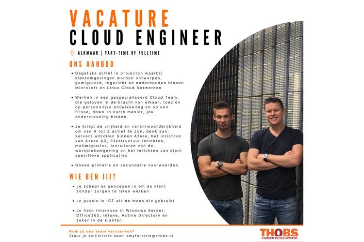 Vacature Cloud Engineer Alkmaar | Part-time of Fulltime