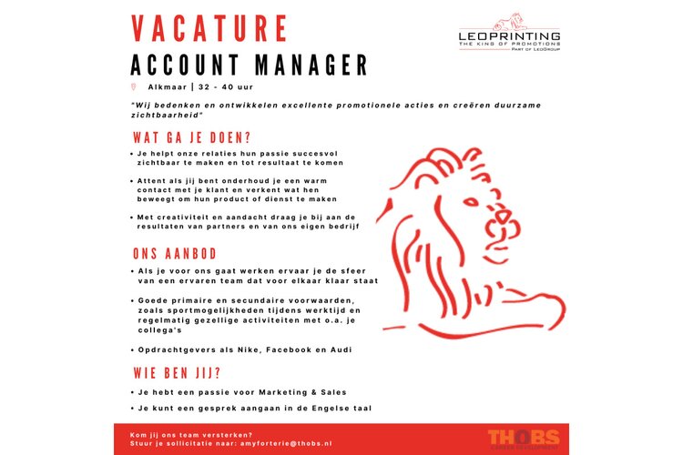 Vacature Accountmanager Alkmaar | 32 -40 uur