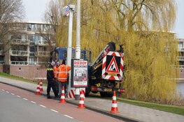 Mobiele flitspaal geplaatst op Vondelstraat