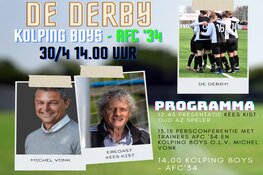 Kees Kist, eregast bij derby Kolping Boys – AFC’34