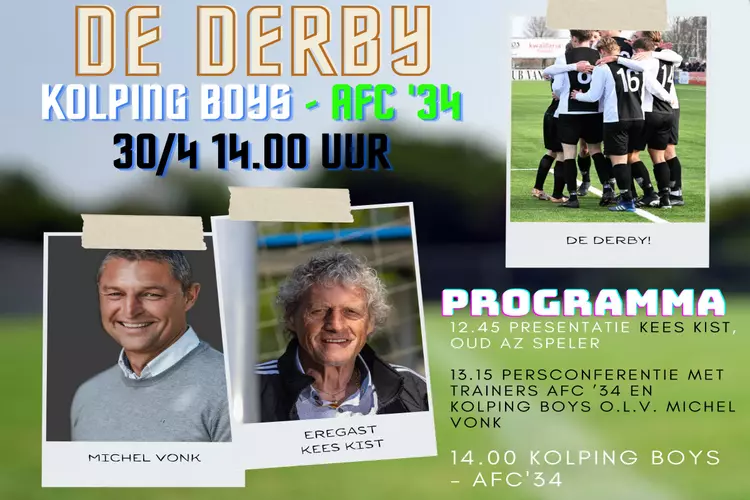 Kees Kist, eregast bij derby Kolping Boys – AFC’34
