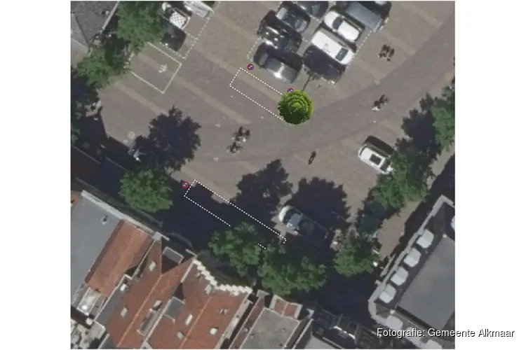 Aanbrengen van parkeervakken op het Hofplein voor fietsen en brommers