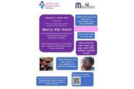 Het CJG Speel je Wijs festival voor kinderen en ouders in wijkcentrum Mare Nostrum.
