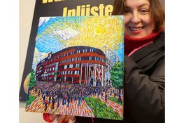 AFAS Stadion van AZ Alkmaar geschilderd Als Van Gogh