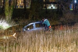 Auto te water gereden langs N9 bij Alkmaar