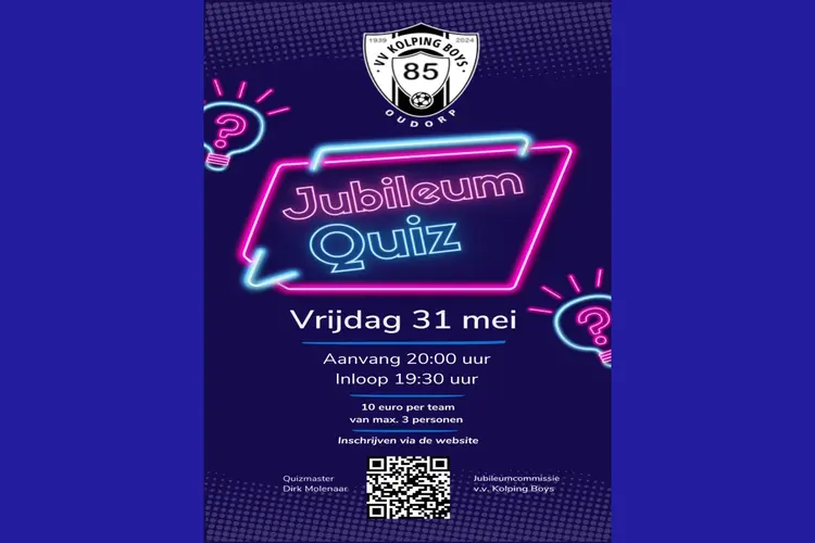 Kolping Boys Jubileumquiz op 31 mei