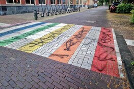 Gekleurde zebrapaden in Heiloo besmeurd