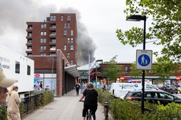 Grote brand bij winkel op Europaboulevard