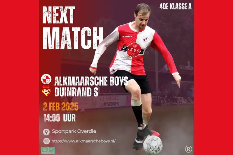 Alkmaarsche Boys zit op de helft, zondag komt Duinrand S op bezoek