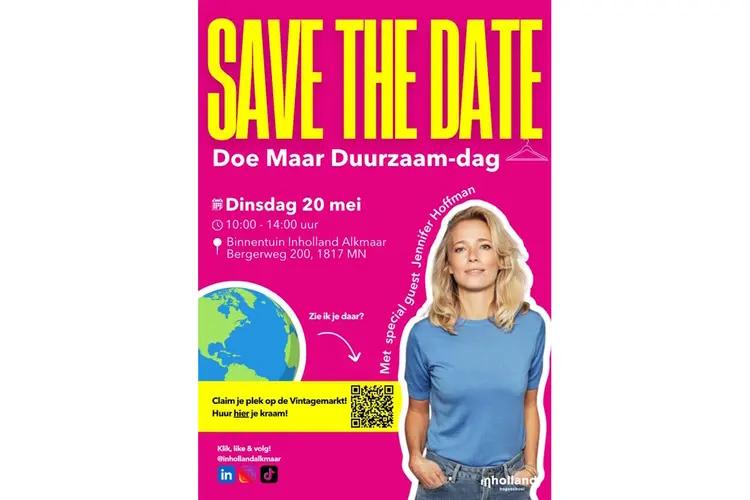 Doe Maar Duurzaam-dag 20 mei: Inholland Alkmaar maakt duurzame keuzes zichtbaar