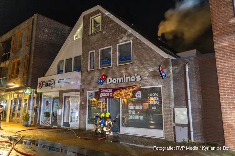 Flinke brand bij Domino's Pizza in Heiloo