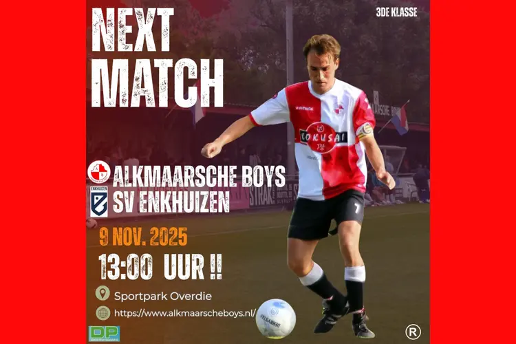Alkmaarsche Boys-SV Enkhuizen. LET OP: Aanvangstijd 13.00 uur!!!