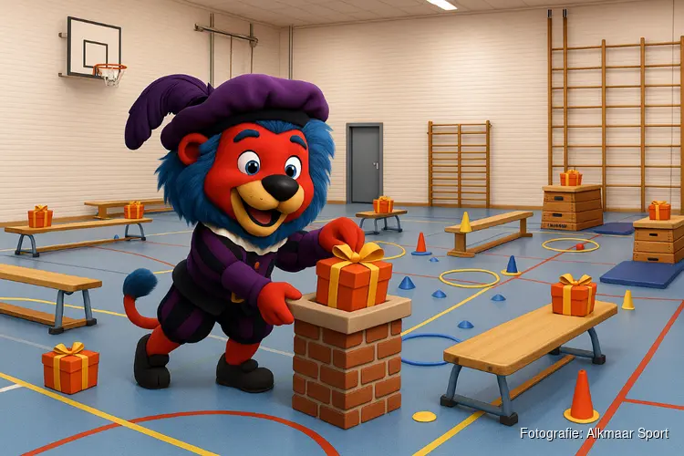 Klimmen, klauteren en pakjes bezorgen tijdens ouder/kind Pietengym in Grootschermer