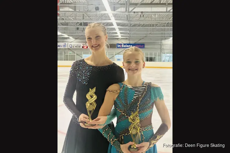 2x Goud voor kunstrijders Deen Figure Skating tijdens KNSB A Selectiewedstrijd kunstrijden in Alkmaar