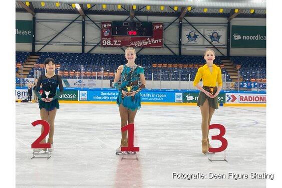 Goud en Brons voor kunstrijders Deen Figure Skating tijdens KNSB A Selectiewedstrijd kunstrijden in Heerenveen