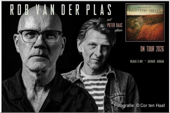 Concert Rob van der Plas met Pieter Baas op 13 maart in De Alkenaer