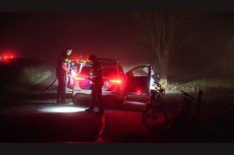 Automobilist belandt in voortuin van woning in Bergen