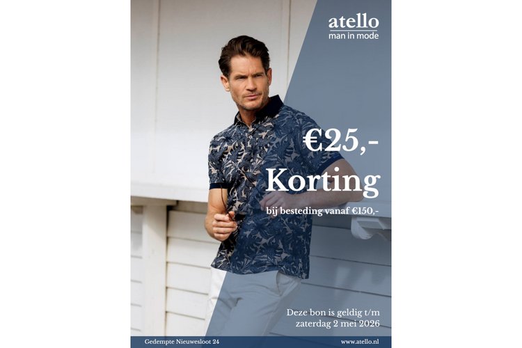 Mooie voorjaarskorting bij Atello Man in Mode