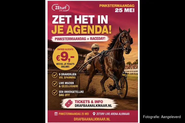 Pinkstermaandag 25 mei spectaculaire draverijen in de Alkmaar ZEturf Live Arena met het Sprintkampioenschap van Nederland