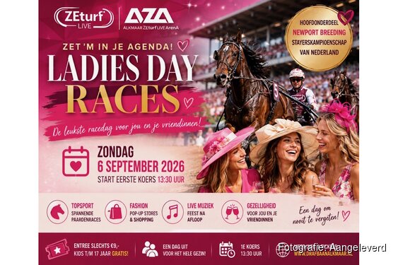 Twaalf races, topsport en volop extra's tijdens Ladies Day op Drafbaan Alkmaar