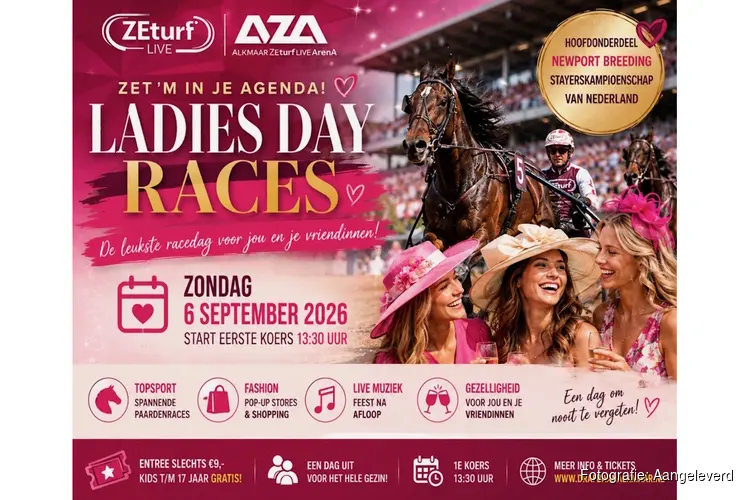 Twaalf races, topsport en volop extra's tijdens Ladies Day op Drafbaan Alkmaar