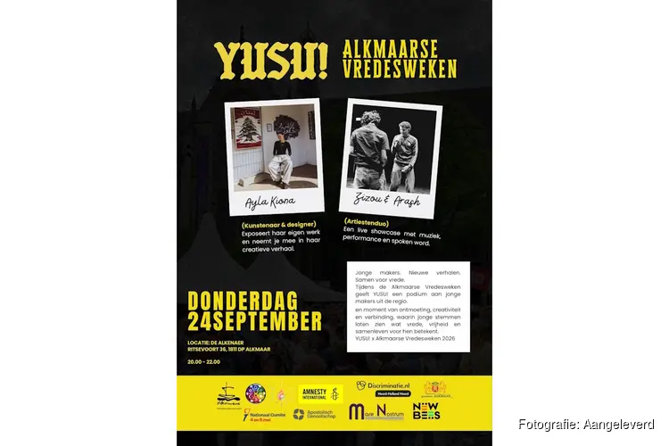Yusu! in De Alkenaer – jonge makers, nieuwe verhalen, samen voor vrede (Vredesweek 2026)
