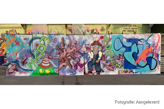 Vijf makers, één groot werk: CrossTown Murals in de etalages van Jumbo Monique