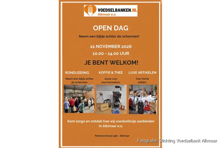 Open dag bij Voedselbank Alkmaar op zaterdag 21 november