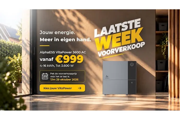 AlphaESS start laatste week voorverkoop thuisbatterij VitaPower