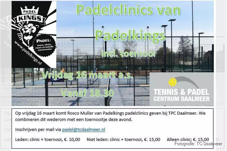 Padelclinics Padelkings bij TC Daalmeer